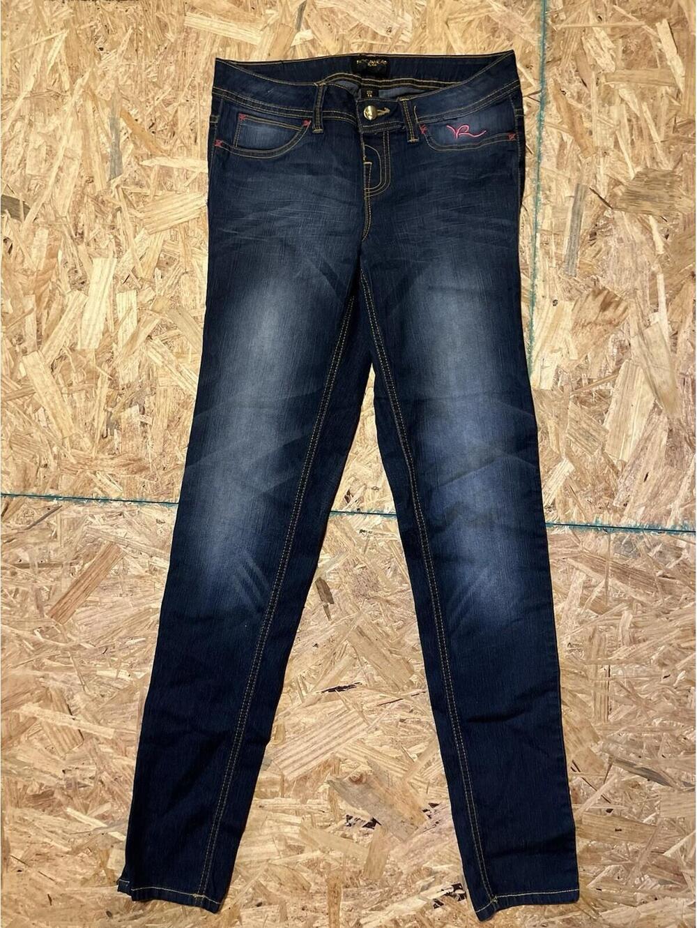 Rocawear Y2K Vintage Girls Jeans Size 11 Dark Wash Embroidered R Pockets